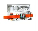 T800 ultra smart watch with wireless charging Smartwatch (Orange Alpine Strap, For All)