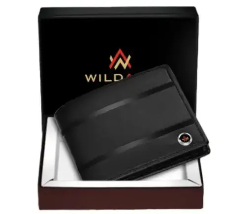 WILDAUK Men Casual, Evening/Party, Formal, Travel, Trendy Black Artificial Leather Wallet (3 Card Slots)