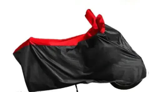 Dual Tone(black red) Water-Resistant/UV Protection & Dust Proof Bike/Scooty Body Cover for Hero HF Delxue
